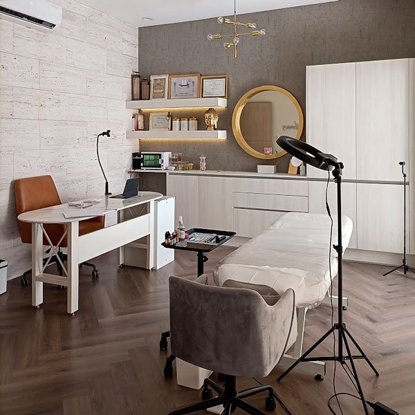 Proyectos muebles de melamina para oficina salon de belleza consultorio